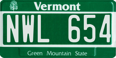VT license plate NWL654