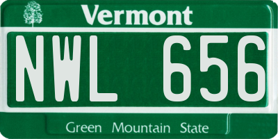 VT license plate NWL656