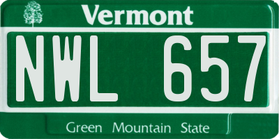 VT license plate NWL657