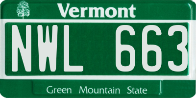 VT license plate NWL663