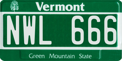 VT license plate NWL666