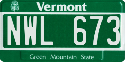 VT license plate NWL673