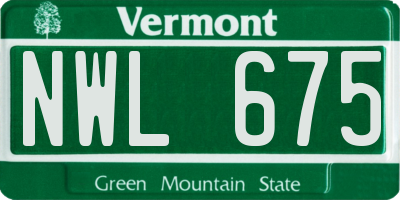 VT license plate NWL675