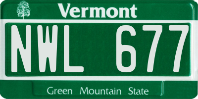 VT license plate NWL677