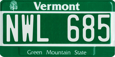 VT license plate NWL685