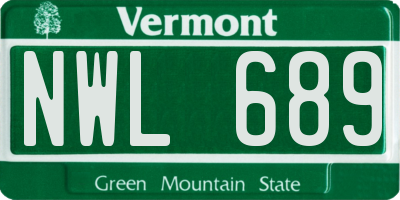 VT license plate NWL689