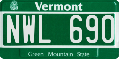 VT license plate NWL690