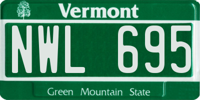 VT license plate NWL695