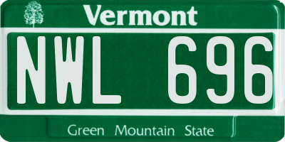 VT license plate NWL696