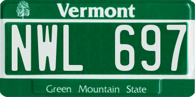 VT license plate NWL697