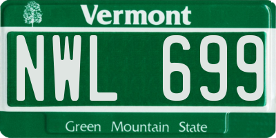 VT license plate NWL699