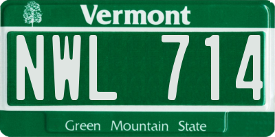VT license plate NWL714