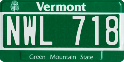 VT license plate NWL718
