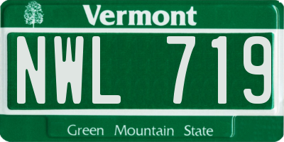 VT license plate NWL719