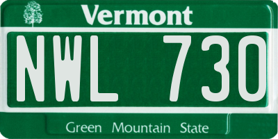 VT license plate NWL730