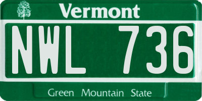 VT license plate NWL736