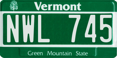 VT license plate NWL745