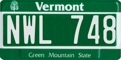 VT license plate NWL748