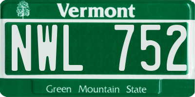 VT license plate NWL752