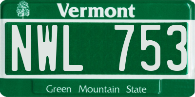 VT license plate NWL753