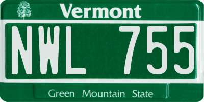 VT license plate NWL755