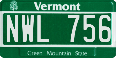 VT license plate NWL756