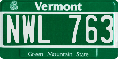 VT license plate NWL763