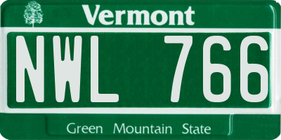 VT license plate NWL766