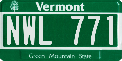 VT license plate NWL771