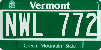 VT license plate NWL772