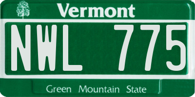 VT license plate NWL775