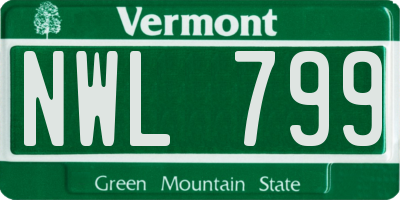 VT license plate NWL799