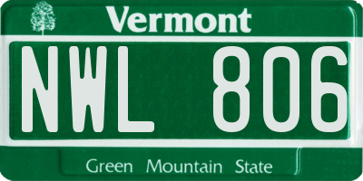 VT license plate NWL806