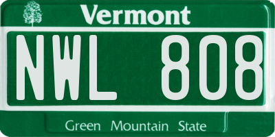 VT license plate NWL808
