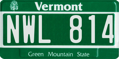 VT license plate NWL814