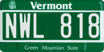 VT license plate NWL818