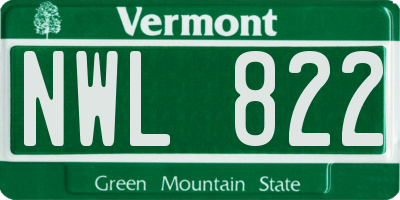 VT license plate NWL822