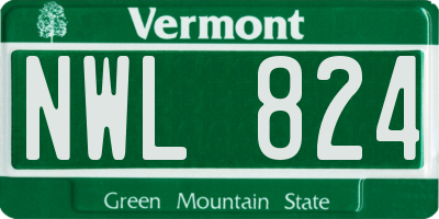 VT license plate NWL824