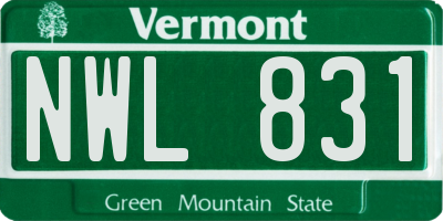 VT license plate NWL831