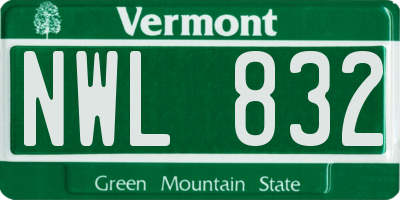 VT license plate NWL832