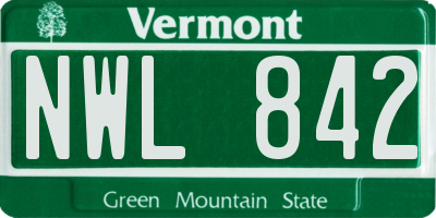 VT license plate NWL842