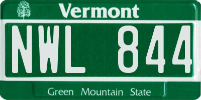 VT license plate NWL844