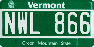 VT license plate NWL866