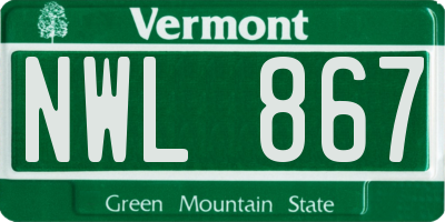 VT license plate NWL867