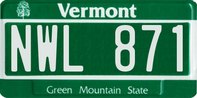 VT license plate NWL871