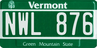 VT license plate NWL876