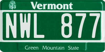 VT license plate NWL877