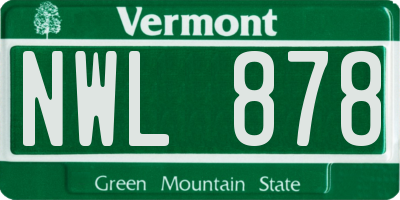 VT license plate NWL878