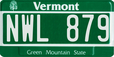 VT license plate NWL879