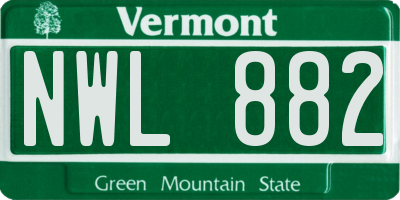 VT license plate NWL882